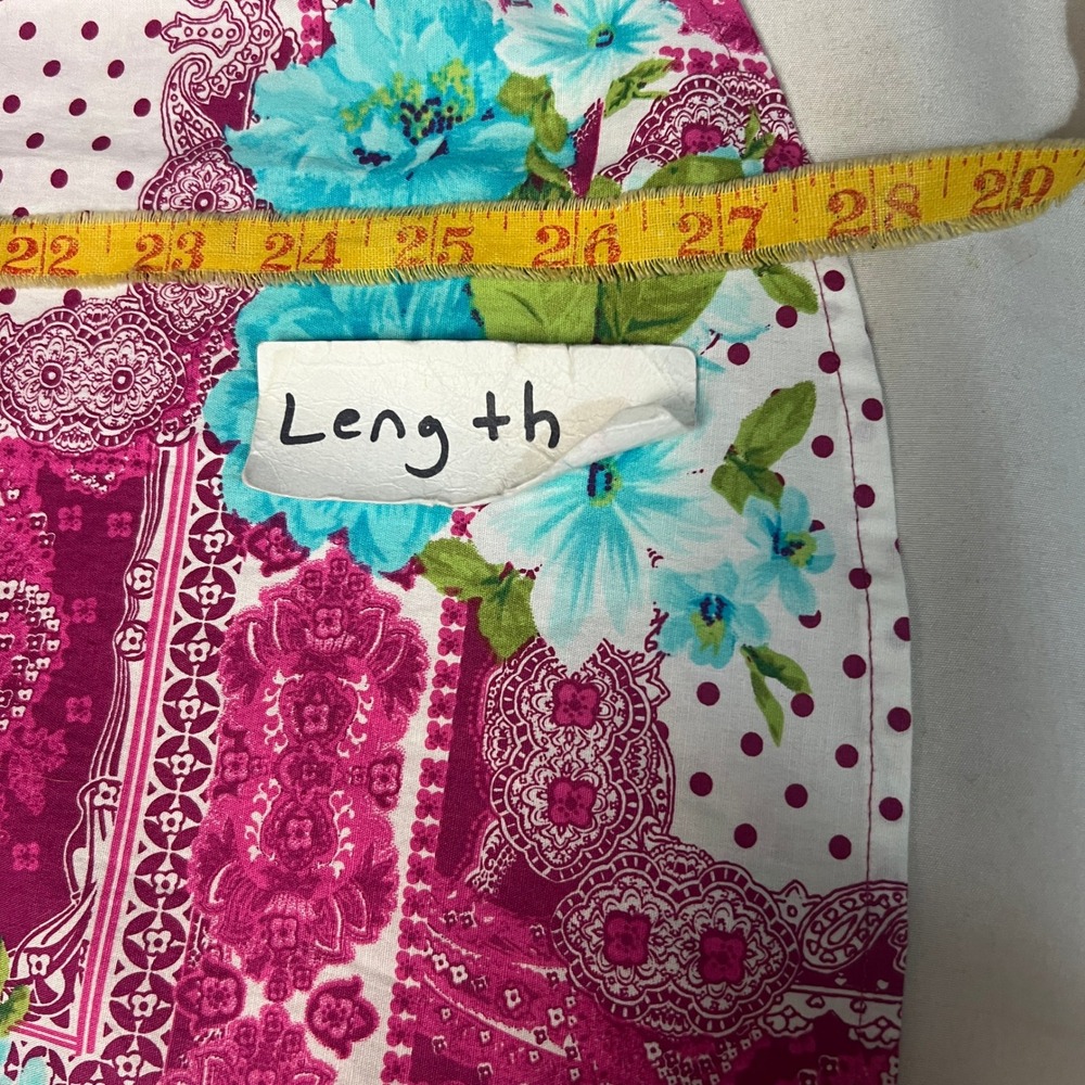 Susan Graver Patchwork Button Down Size 10 Floral… - image 7